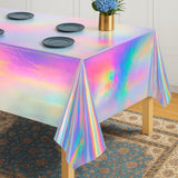 iCrius 3-Pack Holographic Disposable Tablecloths 54x108 Inch -