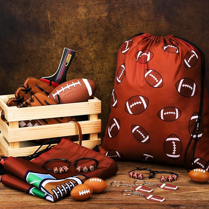 36 Pcs Football Party Favors 12 Football Drawstring Gift Bags Team
