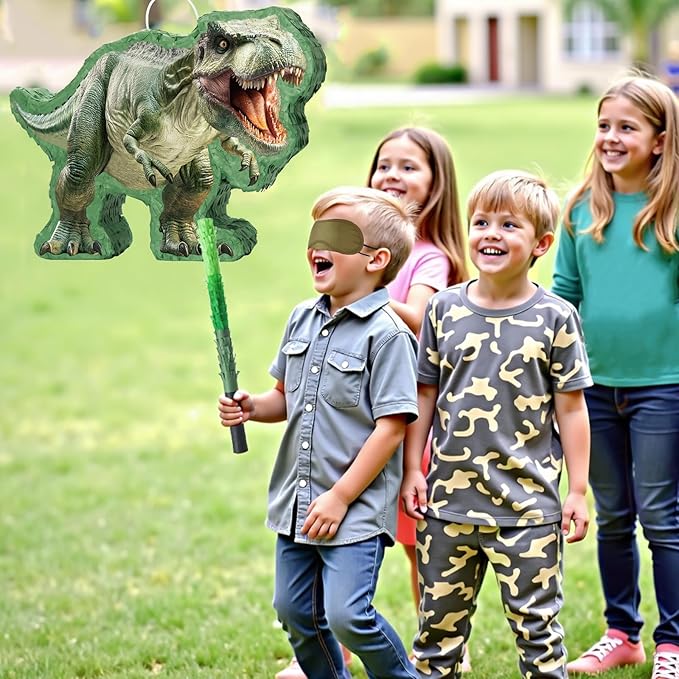 Dinosaur Piñata Jungle Dinosaur Piñata Bundle with Blindfold and Bat
