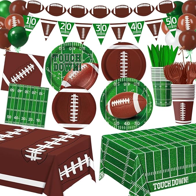Football Party Decorations Includes Plates Napkins Cups Banner