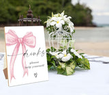 Pink Bow Theme Wooden Wedding Signs Drinks Please Help Yourself Sign