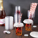 50 Pcs Casino Night Cups 12 oz Disposable Plastic Cups with Straws