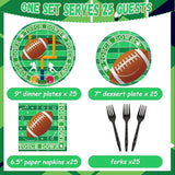 100 Pcs Football Party Plates and Napkins Set Football Birthday