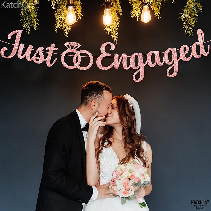 Glitter Rose Gold Engagement Banner 10 Feet No DIY Engagement Party