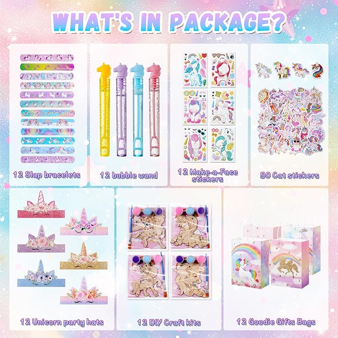 Unicorn Party Favors Birthday Party Decorations Supplies for Girls