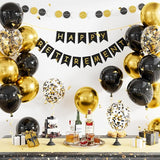 Retirement Party Decorations for Men and Women Black and Gold Happy