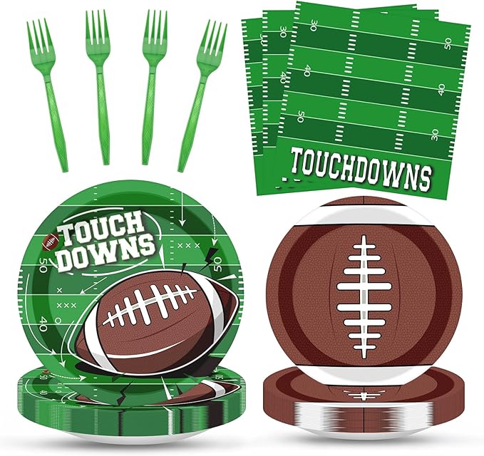 96 Pcs Football Party Decorations Tableware Set Football Theme