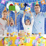 Blue Tinsel Foil Fringe Curtains Wavy Backdrop for Parties Sparkle