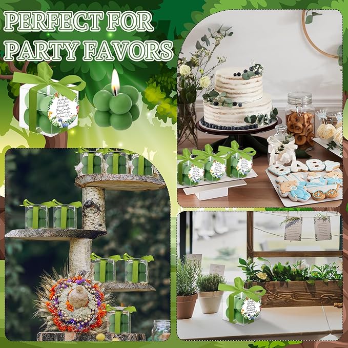 24 Sets Dinosaur Baby Shower Favors Small Bubble Candle Baby Shower