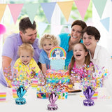 3 Pcs Unicorn Table Decorations Rainbow Metallic Gleam Foil Spray