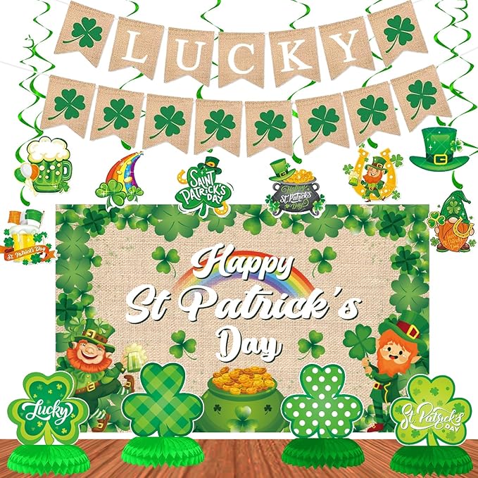 St Patricks Day Decorations Set Happy St Patrick's Day Shamrock