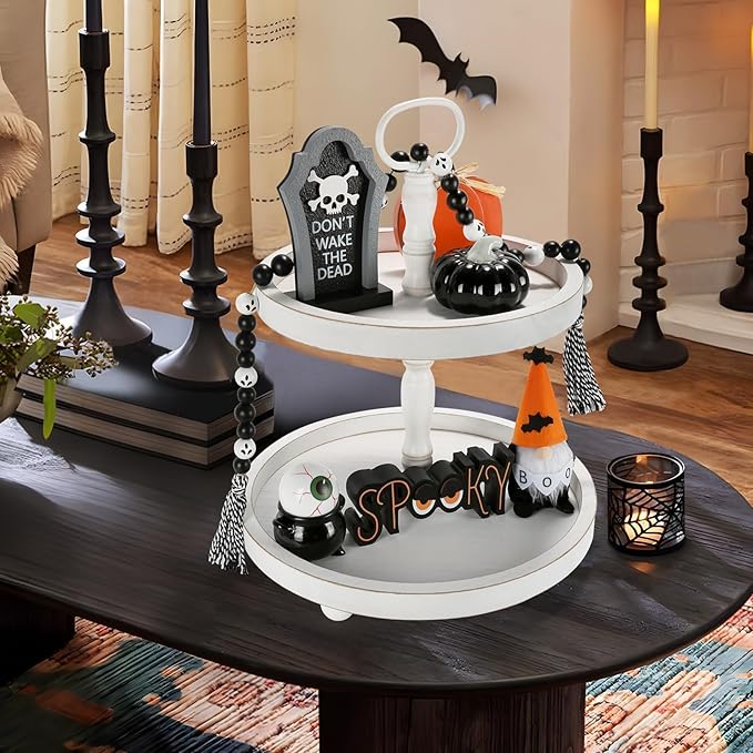 Halloween Decorations 6PCS Tiered Tray Decor Cute Tabletop Halloween