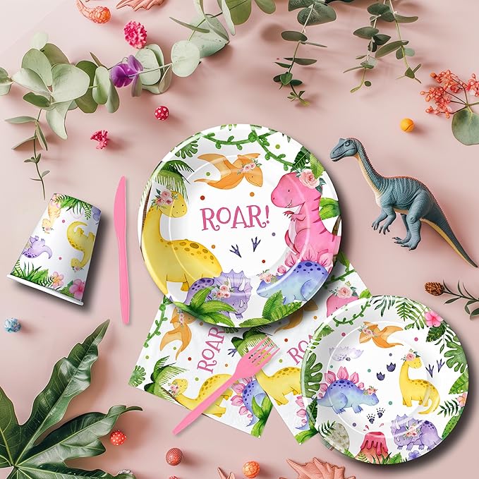Dinosaur Party Decorations Tableware For Girl Birthday Baby Shower