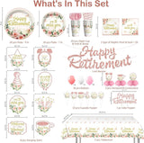171pcs Floral Retirement Decorations for Women Tableware Set 20