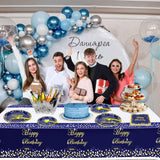 81 Pieces Blue and Gold Party Supplies - Blue and Gold Birthday