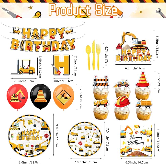 Construction Birthday Decorations Excavator Party Decorations