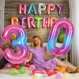 40 Inch Gradient Rainbow Number 1 Balloon for 1st Birthday