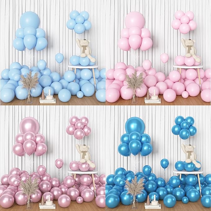 Amandir 153pcs Pink Blue Balloon Garland Arch Kit, Different Sizes 18