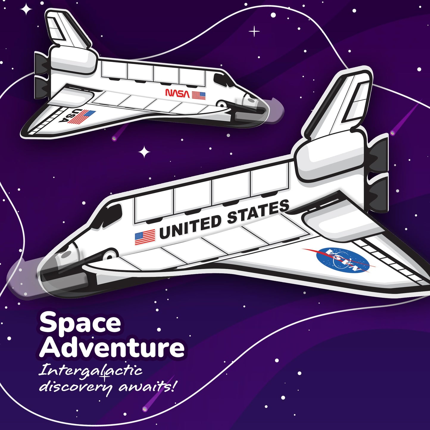 ArtCreativity Space Shuttle Gliders, Set of 24, Flying Toys for Boys &