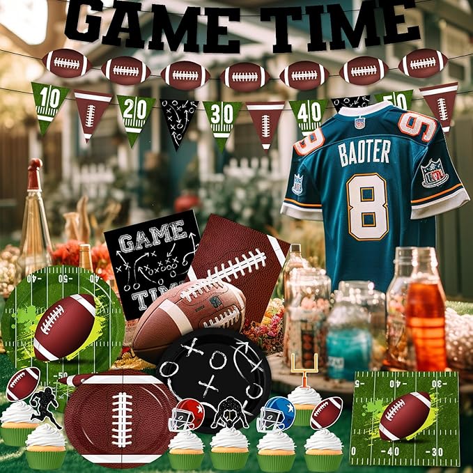 Football Party Supplies Kit Serve 24 Football Party Decorations