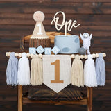 First Birthday High Chair Banner Decorations For Boy 1st Birthday