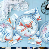Airplane 1st Birthday Party Decorations 96PCS Time Flis Disposable