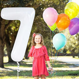 KatchOn, Giant White Number 7 Balloon - 40 Inch | 7th Birthday