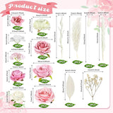 33 PCS Boho Cake Topper Decorations Vintage Artificial Rose Flowers Le