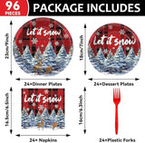 96 Pcs Christmas Party Supplies Paper Plates Napkins Christmas