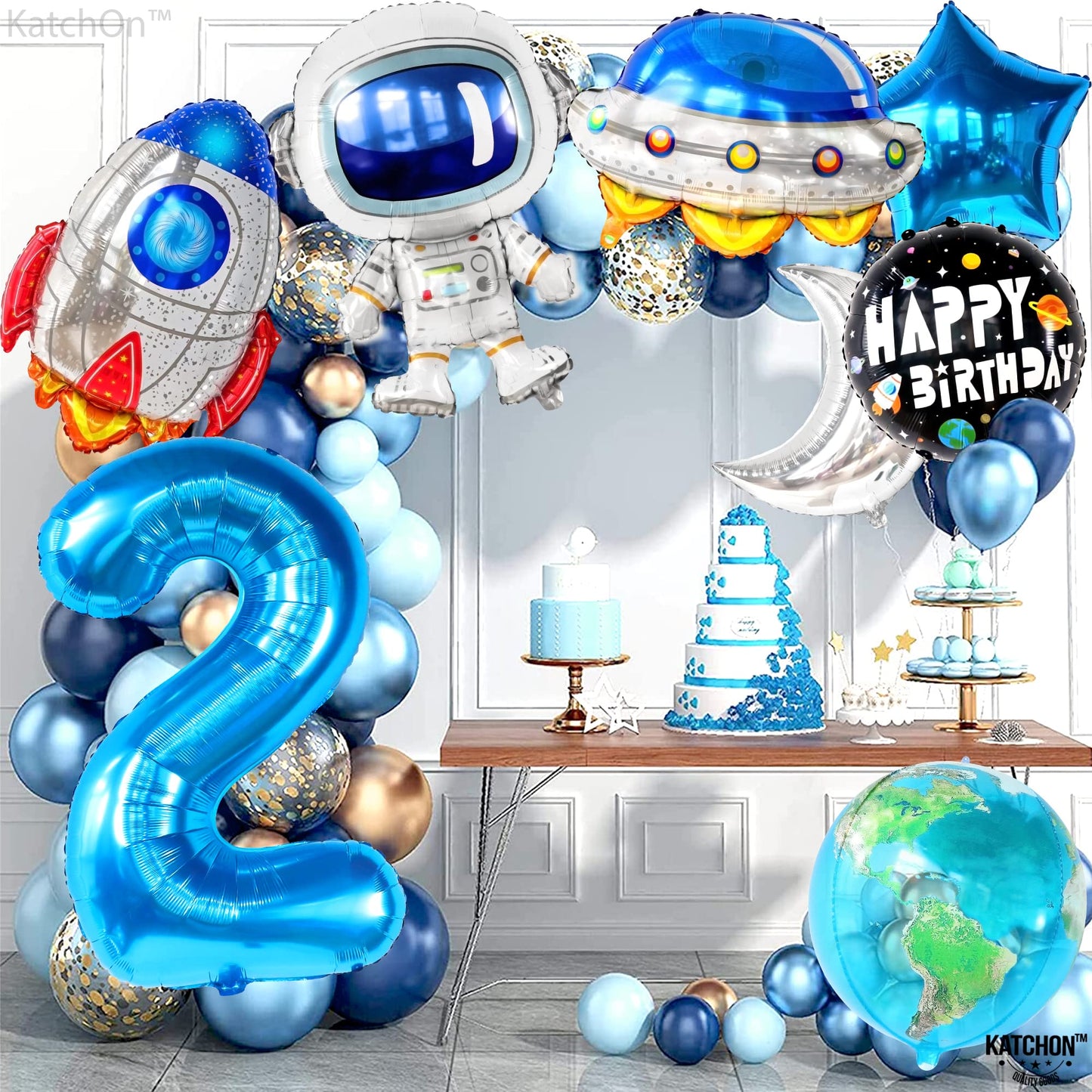 Big Two The Moon Balloons - Pack of 8 | Space Birthday