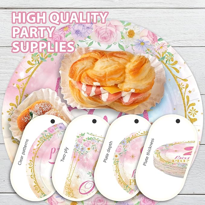 96Pcs Princess 2nd Birthday Party Decorations for Girls A Little