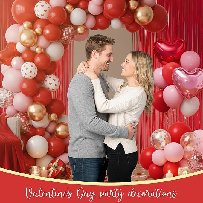 Valentine's Day Party Decorations Kit Red and Pink Heart Balloon