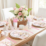 142 Pcs Happy Easter Plates and Napkins Easter Party Decorations