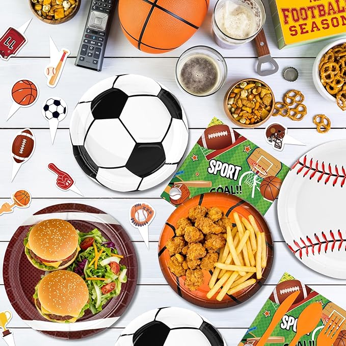 Combo Sports Party Kit for 20 Football & Basketball Theme