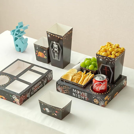 Baffect Movie Night Snack Trays 100pcs Include 20 Movie Night Trays,