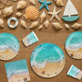 Beach Party Decorations Set for 24 Disposable Paper Plates and