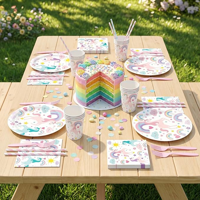 Unicorn Themed Party Decorations Supplies Rainbow Unicorn Themed