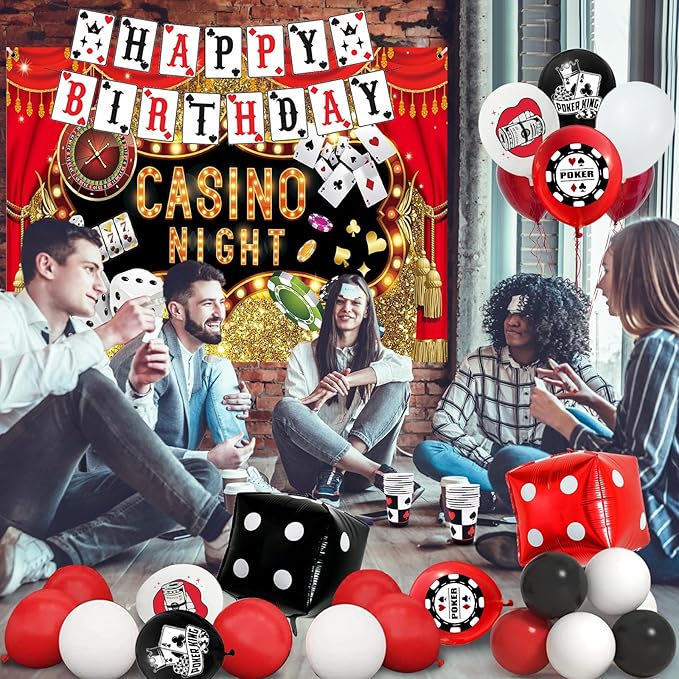 81 PCS Casino Theme Party Decorations Las Vegas Party Decorations