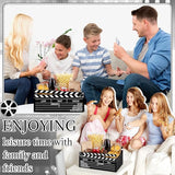 Movie Night Supplies Snack Trays with Handles Reusable Wooden Movie