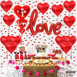 Valentines Day Decorations Set I Love You Balloons and Red Heart