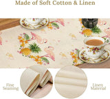Tropical Flamingo Table Runner, Hawaiian Summer Fruit Pineapple