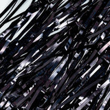 BRAVESHINE Black Party Foil Fringe Curtains - 2 Pack Metallic Tinsel