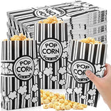 200 Pcs Paper Popcorn Bags Bulk 2 oz Large Flat Bottom Boxes Red and