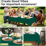 QIKSION Dark Green Plastic Table Cloth Disposable 12 Pack, 54 x 108