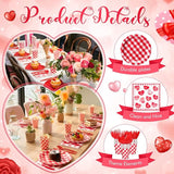 175 Pcs Valentines Party Supplies Set for 25 Guests Red Heart Paper