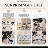 325 Pc Black Bow Bridal Shower Decorations Set - She’s Tying the Knot