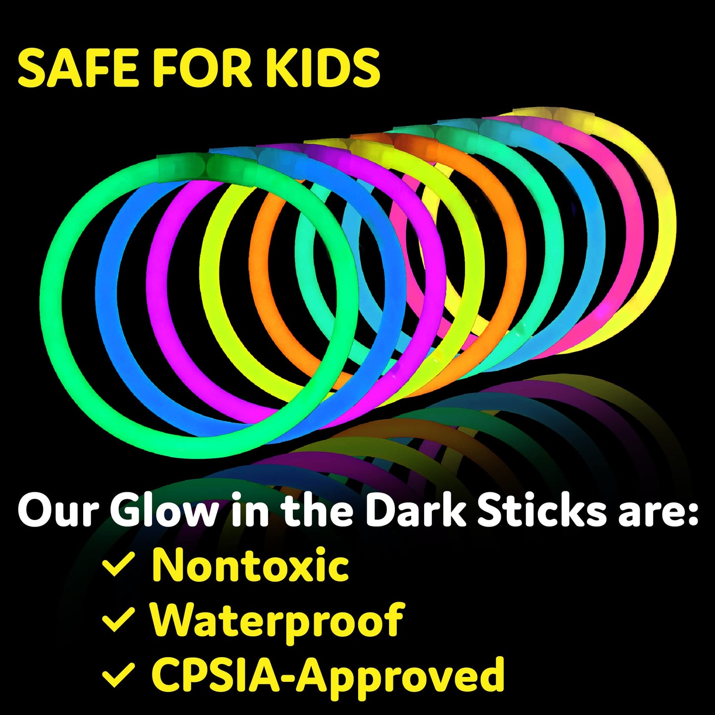 PartySticks Glow Sticks 800 pack - 8 Inch Glow in The Dark Light Up