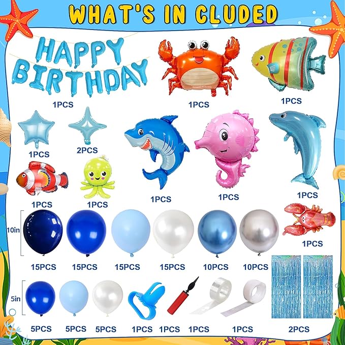 Under the Sea Birthday Party Decorations Supplies for Kids Ocean