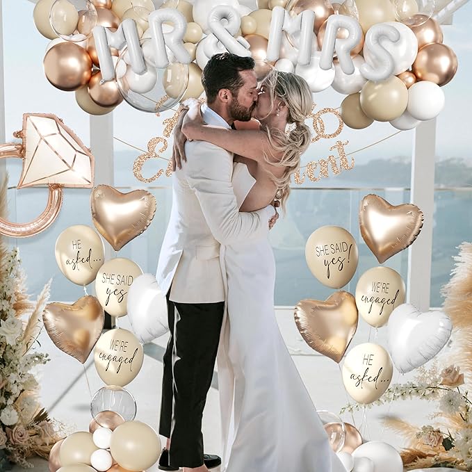 261 Pc Premium Engagement Party Decorations Kit Elegant Mr & Mrs