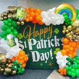 154Pcs St.Patrick's Day Balloon Arch Garland Kit Green Orange White
